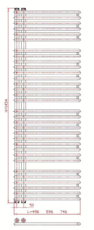 Kombinovaný koupelnový radiátor Thermal Trend Henrik v antracitové barvě, 145x60 cm.