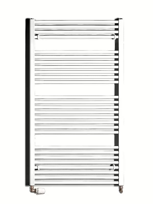Bílý kombinovaný trubkový radiátor Thermal Trend KD 132x75 cm vhodný do koupelny