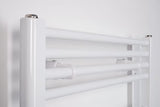 Bílý kombinovaný trubkový radiátor Thermal Trend KD 75x185 cm do koupelny.