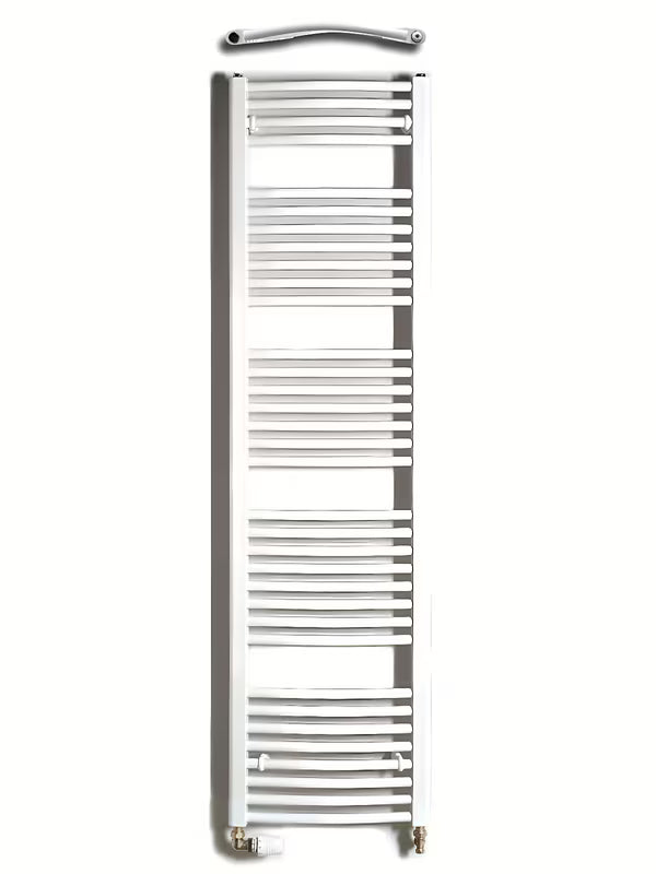 Bílý kombinovaný trubkový radiátor Thermal Trend KDO 45x168 cm vhodný do koupelny.