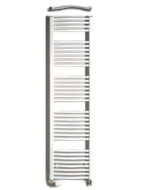 Bílý kombinovaný trubkový radiátor Thermal Trend KDO 45x168 cm vhodný do koupelny.