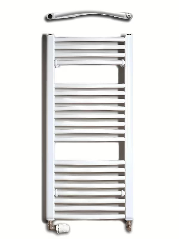 Bílý kombinovaný trubkový radiátor Thermal Trend KDO 45x98 cm do koupelny.