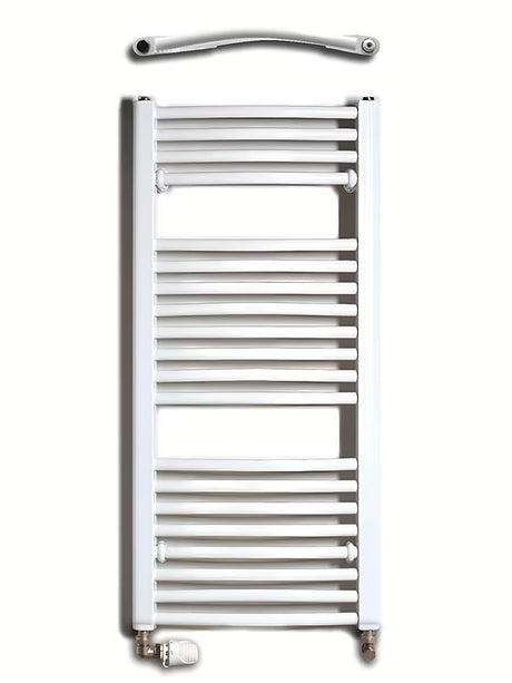 Bílý kombinovaný trubkový radiátor Thermal Trend KDO 45x98 cm do koupelny.