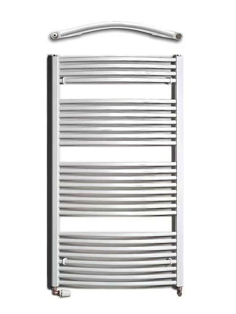 Bílý kombinovaný trubkový radiátor Thermal Trend KDO 132x75 cm pro koupelnu nebo chodbu.