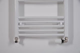 Bílý kombinovaný trubkový radiátor Thermal Trend KDO 132x75 cm pro koupelnu nebo chodbu.
