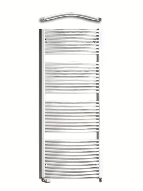 Bílý kombinovaný trubkový radiátor Thermal Trend KDO o rozměru 75x185 cm vhodný do koupelny.
