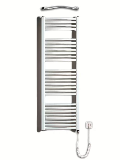 Bílý elektrický trubkový radiátor Thermal Trend KDOE 450x1320 mm do koupelny.