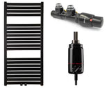 Kombinovaný radiátor Thermal Trend KH 45x97 cm v černé matné barvě se středovým připojením