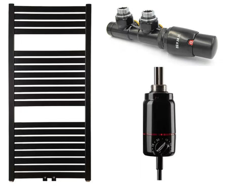 Kombinovaný radiátor Thermal Trend KH 45x97 cm v černé matné barvě se středovým připojením