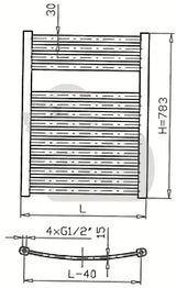 Bílý kombinovaný trubkový radiátor Thermal Trend KM 45x78,3 cm pro koupelny a chodby.