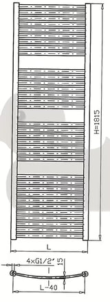 Bílý kombinovaný trubkový radiátor Thermal Trend KM 90x181,5 cm do koupelny