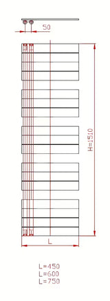 Kombinovaný koupelnový radiátor Thermal Trend Oliver 151x45 cm v antracitové barvě