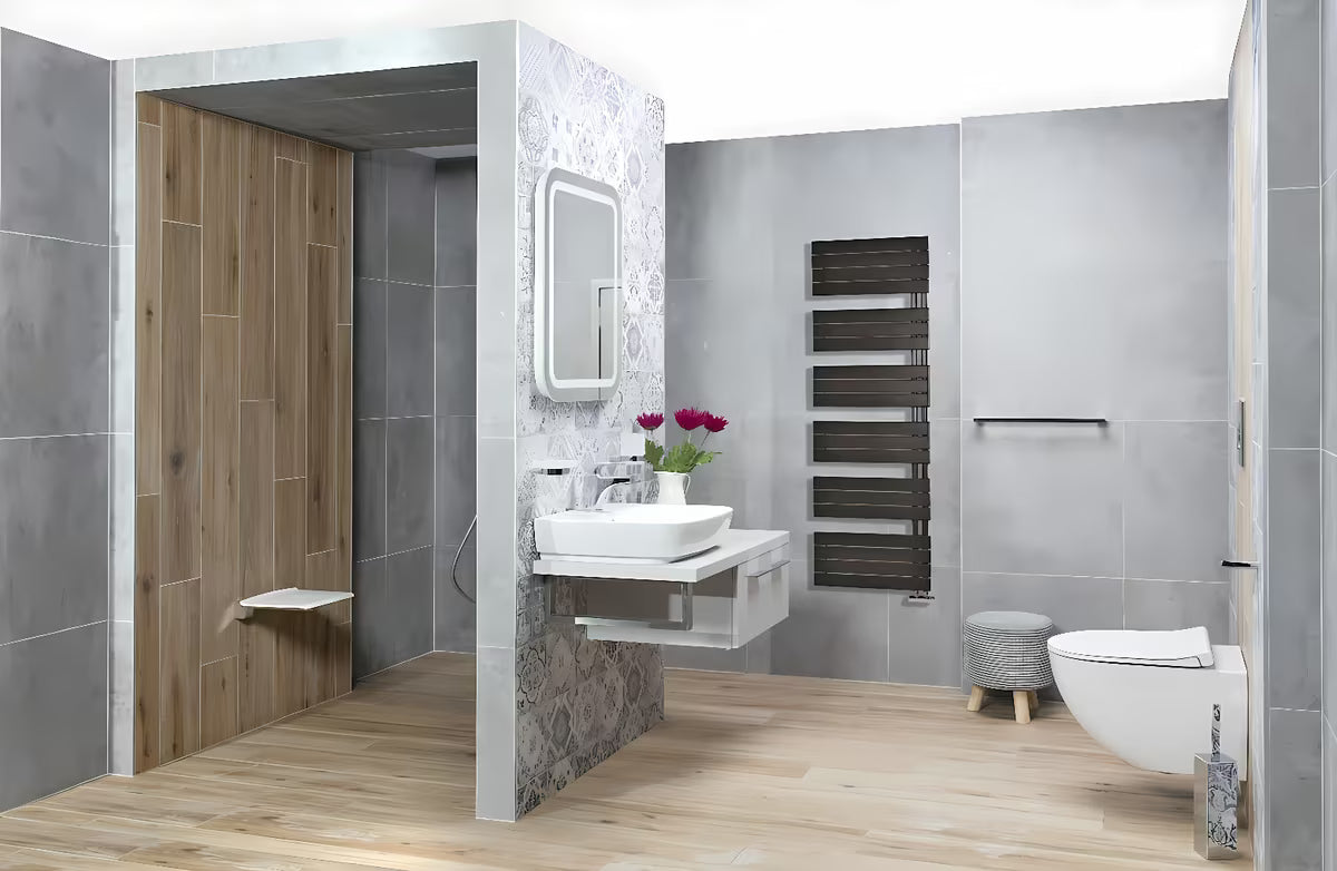Kombinovaný koupelnový radiátor Thermal Trend Oliver 151x45 cm v antracitové barvě