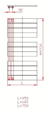Kombinovaný koupelnový radiátor Thermal Trend Oliver 60x93 cm v antracitové barvě