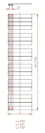 Kombinovaný koupelnový radiátor Thermal Trend Oliver 179x60 cm v antracitové barvě