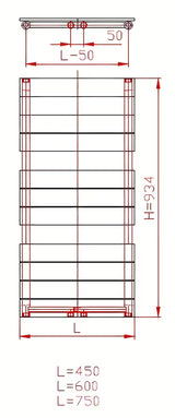 Kombinovaný radiátor Thermal Trend Viktor 93x45 cm v antracitové barvě pro vytápění a sušení ručníků.