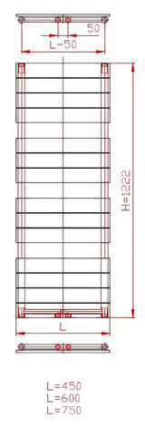Kombinovaný radiátor Thermal Trend Viktor 122x60 cm v antracitové barvě pro koupelnu