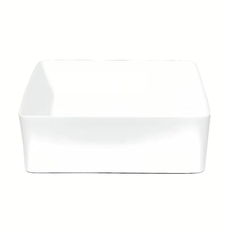 Bílé umyvadlo na desku Triomini Slim z tenké keramiky, provedení bez přepadu.