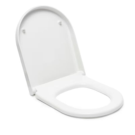 Bílé WC sedátko Vitra Integra z duroplastu s kovovými panty a uchycením se skrytým provedením