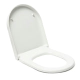 Bílé WC sedátko Vitra Integra z duroplastu se SoftClose a kovovými panty se skrytým uchycením.