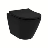 Černé závěsné WC VitrA Integra se sedátkem SoftClose a splachováním Rim-Ex
