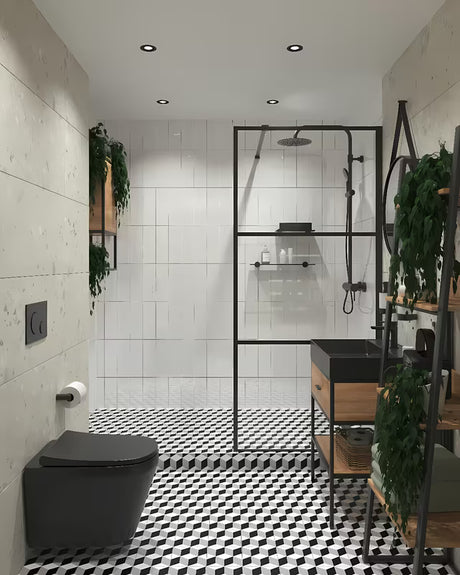 Černé závěsné WC VitrA Integra se sedátkem SoftClose a splachováním Rim-Ex