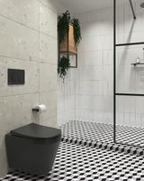 Černé závěsné WC VitrA Integra se sedátkem SoftClose a splachováním Rim-Ex