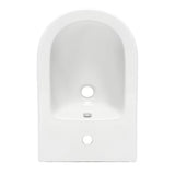 Bílý závěsný bidet Vitra Integra s otvorem na baterii a přepadem