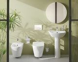 Bílý závěsný bidet Vitra Integra s otvorem na baterii a přepadem