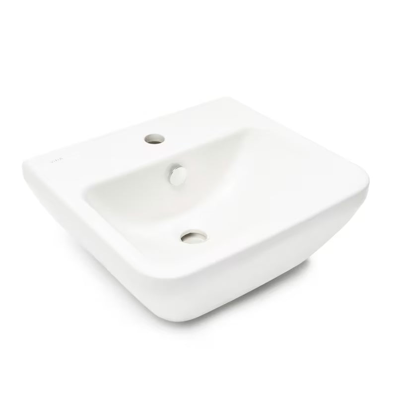 Bílé závěsné keramické umyvadlo VitrA Integra 45x40 cm s otvorem pro baterii uprostřed
