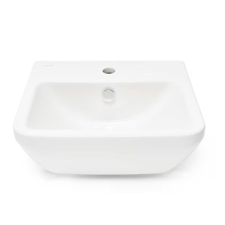 Bílé závěsné keramické umyvadlo VitrA Integra 45x40 cm s otvorem pro baterii uprostřed