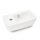 Bílé keramické umývátko Vitra Integra 37x22 cm s otvorem pro baterii vlevo v lesklém provedení
