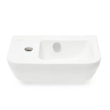 Bílé keramické umývátko Vitra Integra 37x22 cm s otvorem pro baterii vlevo v lesklém provedení