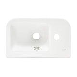 Bílé keramické umývátko Vitra Integra 37x22 cm s otvorem pro baterii vlevo v lesklém provedení