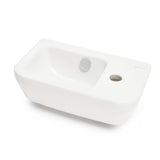 Bílé keramické umývátko Vitra Integra 37x22 cm s přepadem a otvorem pro baterii vpravo