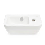 Bílé keramické umývátko Vitra Integra 37x22 cm s přepadem a otvorem pro baterii vpravo