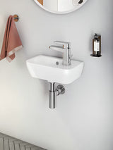 Bílé keramické umývátko Vitra Integra 37x22 cm s přepadem a otvorem pro baterii vpravo
