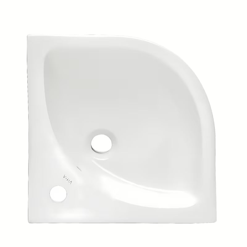 Baltas kampiniai mažas praustuvas vitra Integra 56x40 cm su persipylimo anga ir anga pro maišytuvui centre