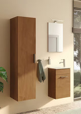 Kompaktní koupelnová sestava Vitra Mia 39x28 cm v dekoru zlatý dub se skříňkou, umyvadlem a zrcadlem