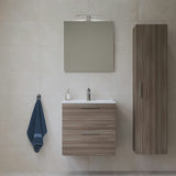 Koupelnová sestava Vitra Mia 59 x 39,5 cm v dekoru cordoba se skříňkou, umyvadlem, zrcadlem a LED osvětlením