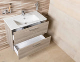 Koupelnová sestava Vitra Mia 79 x 39,5 cm v dekoru cordoba se skříňkou, umyvadlem, zrcadlem a LED světlem