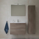 Koupelnová sestava Vitra Mia 79 x 39,5 cm v dekoru cordoba se skříňkou, umyvadlem, zrcadlem a LED světlem