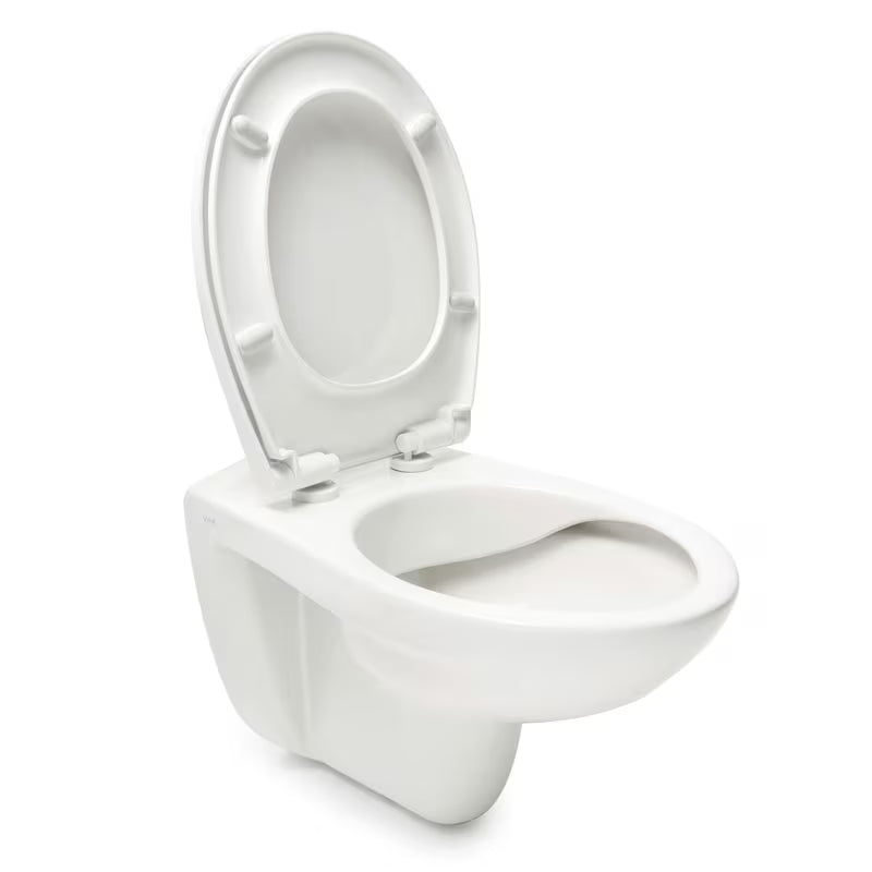Závěsné WC Vitra Normus v bílé barvě bez splachovacího okruhu se sedátkem SoftClose.
