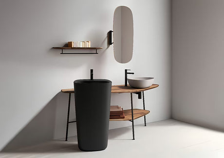 Keramické umyvadlo na desku Vitra Nuo 46,5 x 39,5 cm v barvě clay beige bez otvoru pro baterii.