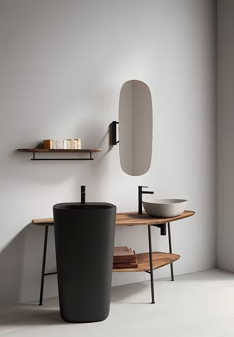 Keramické umyvadlo na desku Vitra Nuo 46,5 x 39,5 cm v barvě clay beige bez otvoru pro baterii.