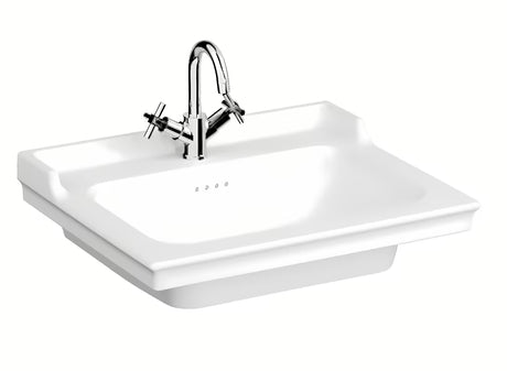 Vitra Ricordi závěsné keramické umyvadlo bílé 65 x 53 cm s otvorem pro baterii uprostřed