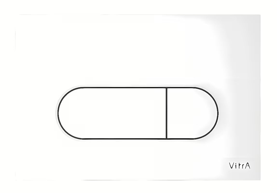 Bílé plastové ovládací splachovací tlačítko Vitra Root Round pro podomítkové moduly VitrA.