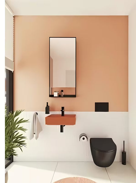 Černé matné ovládací tlačítko Vitra Root Square pro nádržky VitrA s mechanickým dvoučinným splachováním.