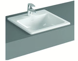 Zápustné umyvadlo Vitra S20 55 x 45 cm v bílé keramice s přepadem a otvorem pro baterii uprostřed