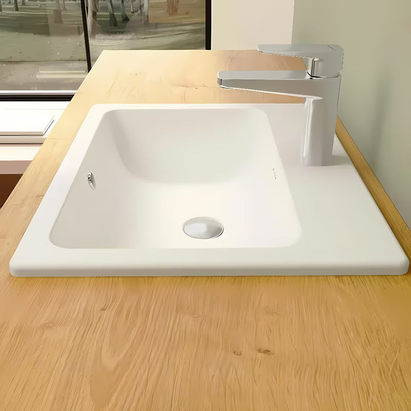 Zápustné umyvadlo Vitra S20 55 x 45 cm v bílé keramice s přepadem a otvorem pro baterii uprostřed